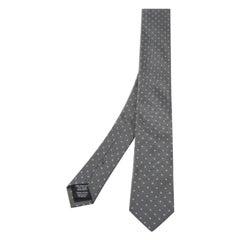 Boss By Hugo Boss - Cravate en soie jacquard grise à motifs de points
