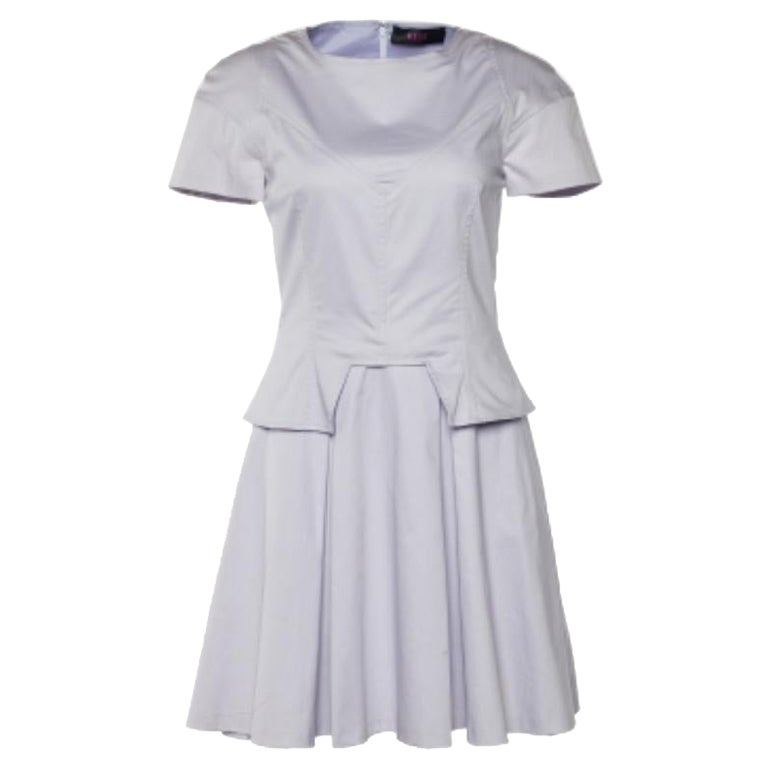 Versus Versace Pale Lilac Cotton Pleated Dress S For Sale