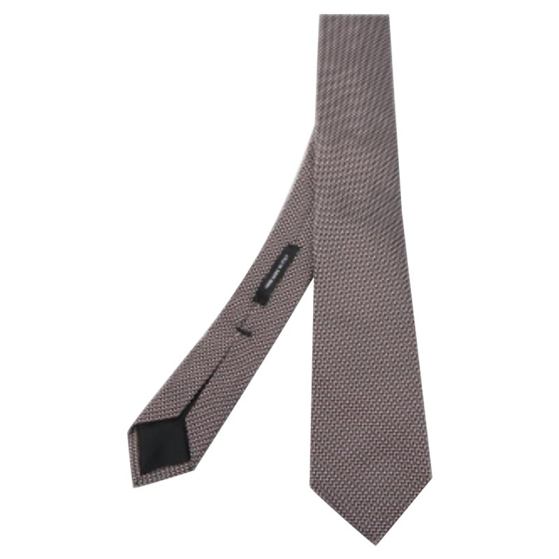 Cravatta Boss By Hugo Boss in seta jacquard a motivi rossi e argento