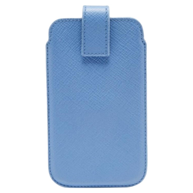 Cover per telefono in pelle blu Smythson
