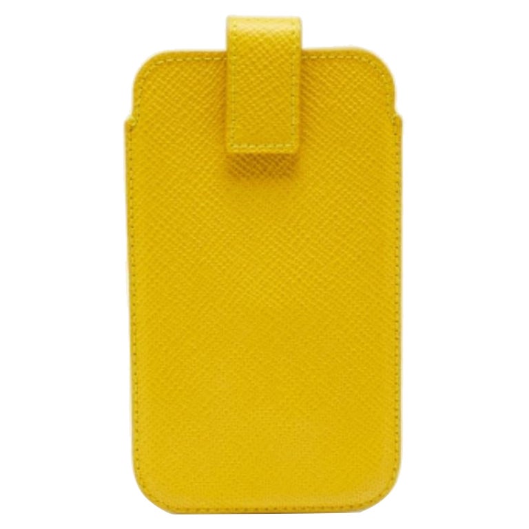 Cover per telefono in pelle gialla Smythson