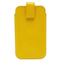 Cover per telefono in pelle gialla Smythson