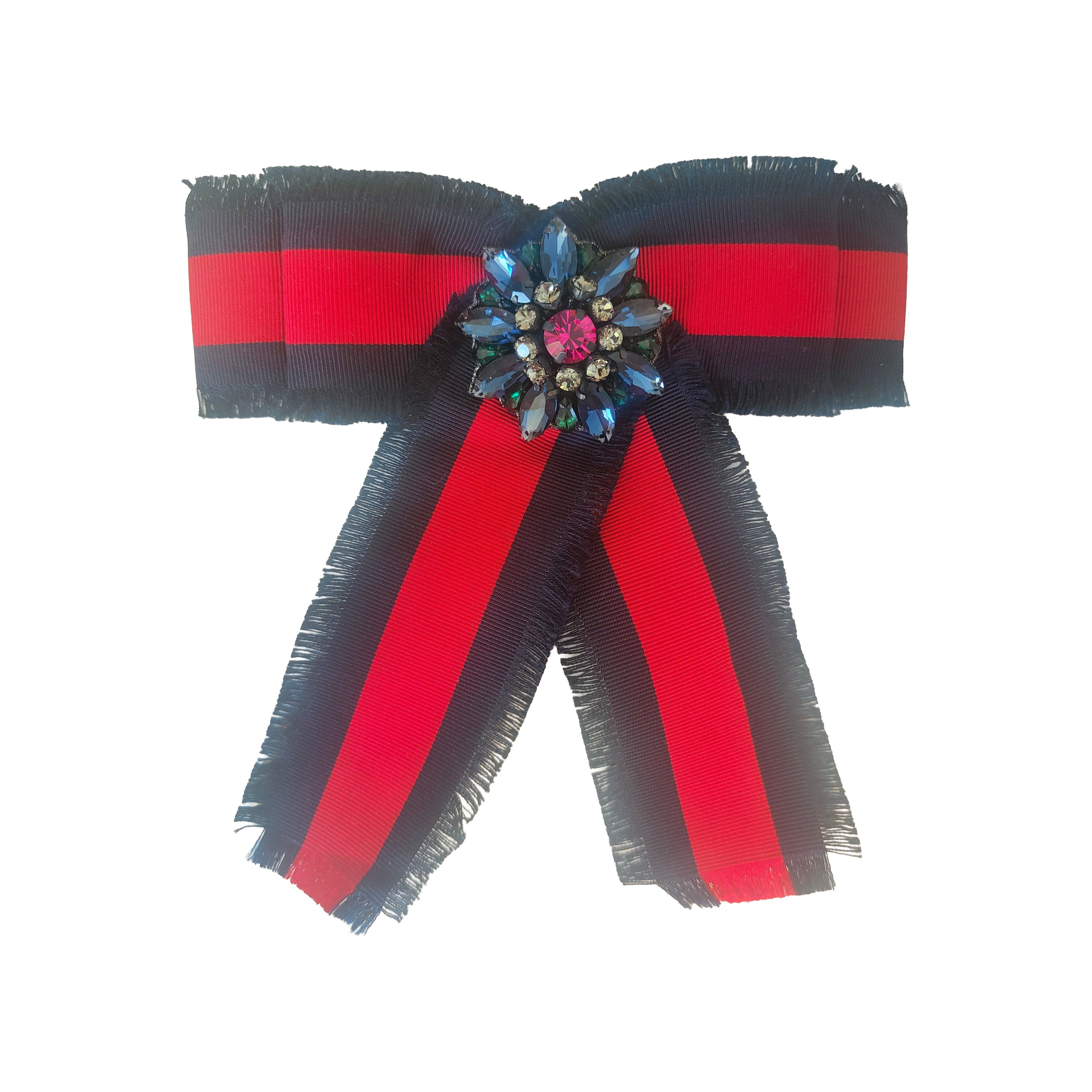 Gucci Blue and Red with swarovski stones brooch NWOT in vendita