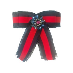 Gucci Blue and Red with swarovski stones brooch NWOT