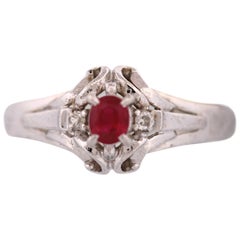 Zelda Ring – Platinum with Natural Ruby & Diamond Accents – 0.29 ct Round Ruby