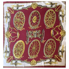 Hermès Silk Scarf "Les Roues De Canon" 1967