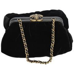 Chanel 2014 velvet and silk Bag with bee Clasp