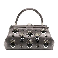 Satin Raso Embellished Ricamo Doctor's Bag