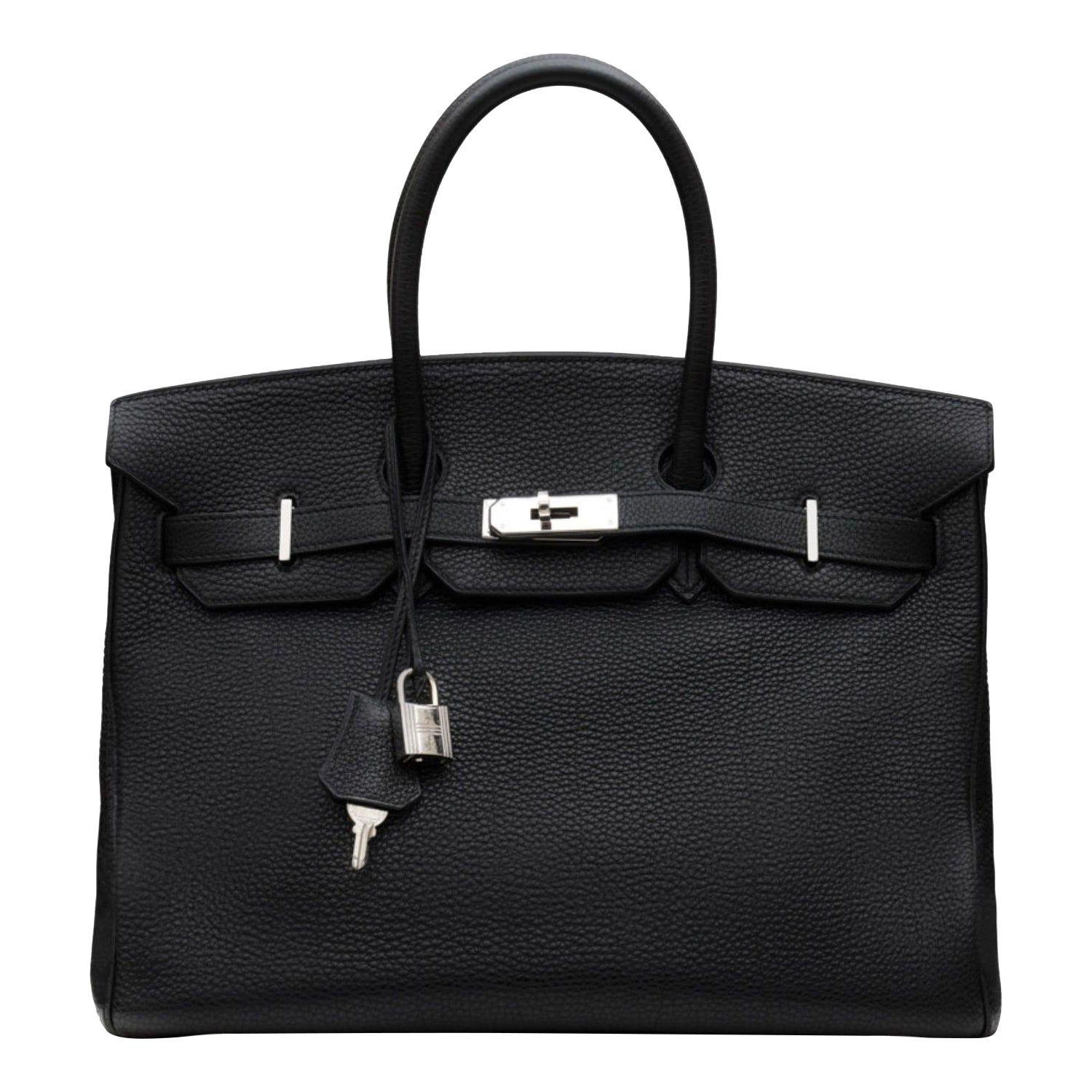 Birkin 35 Noir Clemence PHW en vente