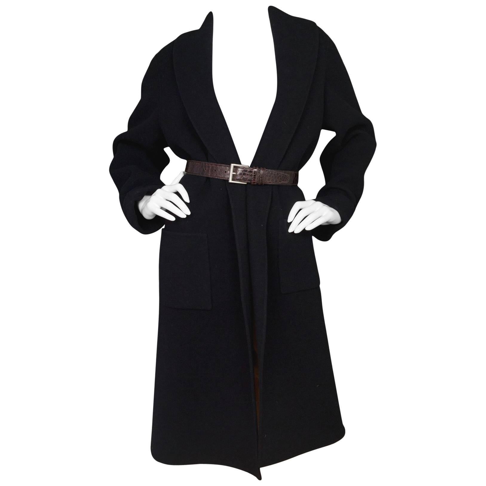 Eileen Fisher Black Draped Coat Sz L
