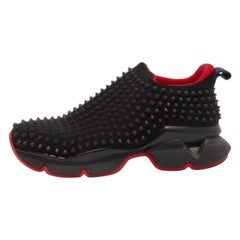Christian Louboutin Stretch Fabric Spike Sock SlipOn Platform Sneakers Size 40.5