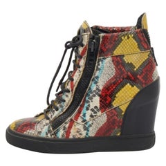 Giuseppe Zanotti - Baskets à talons compensés en cuir gaufré Taille 39