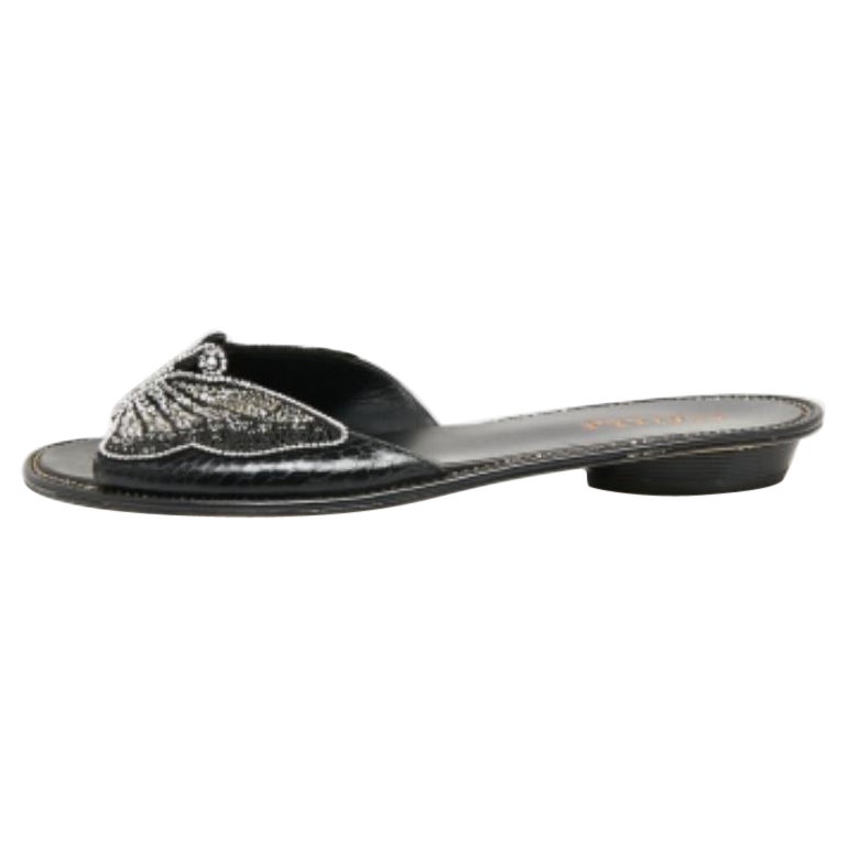 Le Silla - Sandales papillon en cuir et peau de serpent - Taille 37 en vente