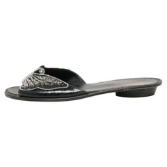 Le Silla - Sandales papillon en cuir et peau de serpent - Taille 37