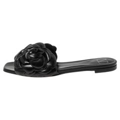 Valentino Garavani Leather Atelier 03 Rose Edition Slides Sandals Size 35.5