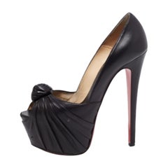 Christian Louboutin Lady Gres Knotted 20th Anniversary Peep-Toe Pumps Size 37