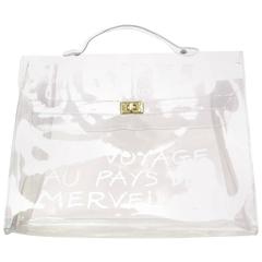 Vintage Hermes Clear Plastic Un Voyage Kelly Souvenir Tote Bag