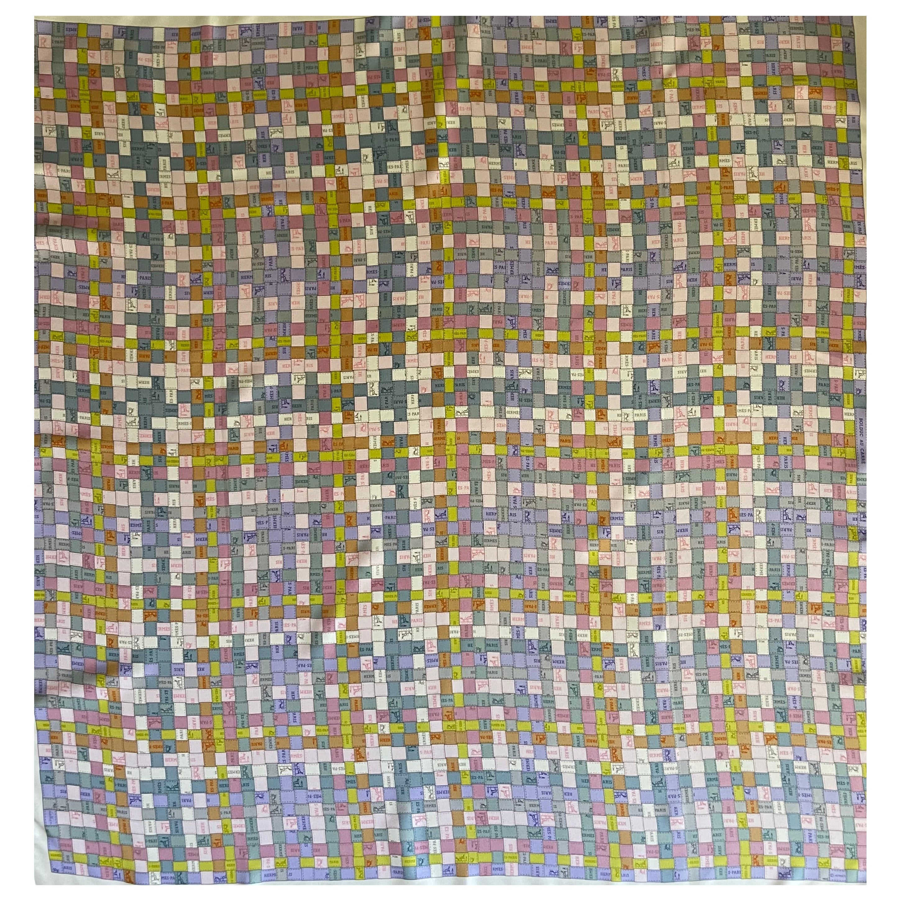 Hermès Silk Scarf  "Bolduc Au Carré" 2007 For Sale