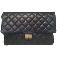 Chanel Black Quilted Soft Lambskin Leather Classic Flap Clutch 10
