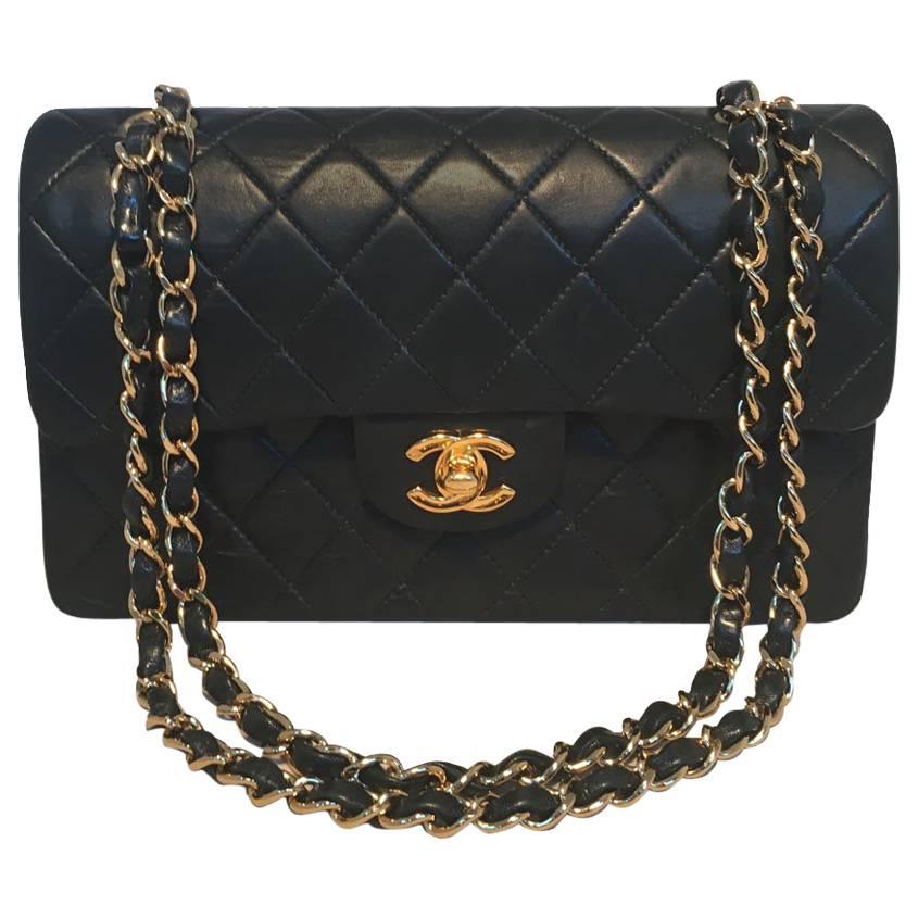 Chanel Black 9inch 2.55 Double Flap Classic Shoulder Bag