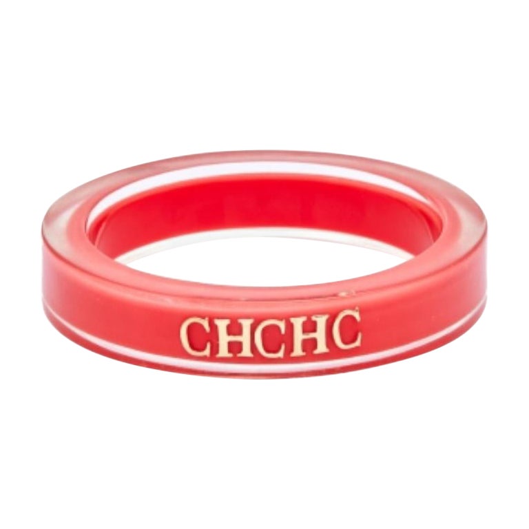 Carolina Herrera Pink Resin Bangle Bracelet For Sale