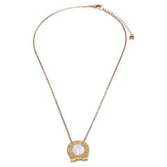 Aigner Collana in metallo dorato con cristalli di madreperla