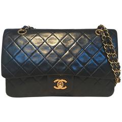Chanel Black 10inch 2.55 Double Flap Classic Shoulder Bag