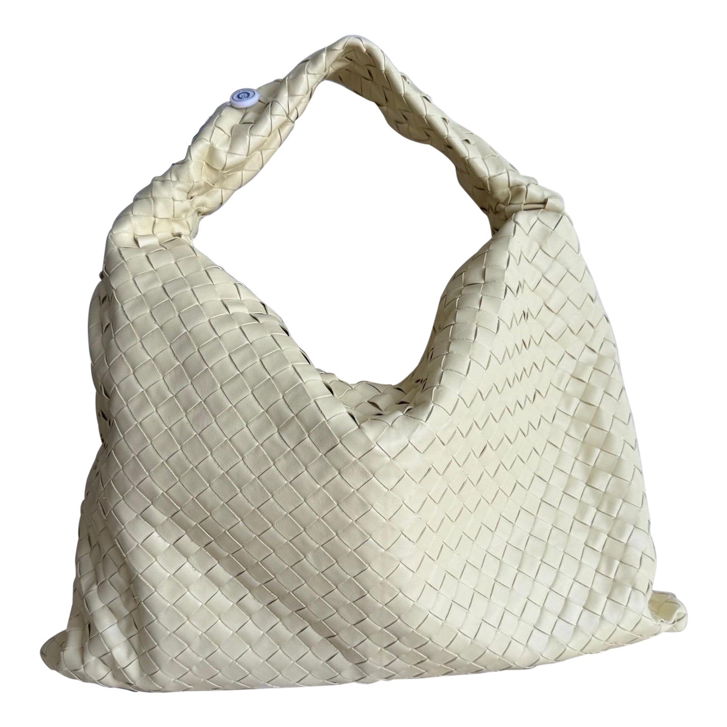 Bottega Veneta Hop Large Leather Pale Cream Yellow Hobo Bag en vente