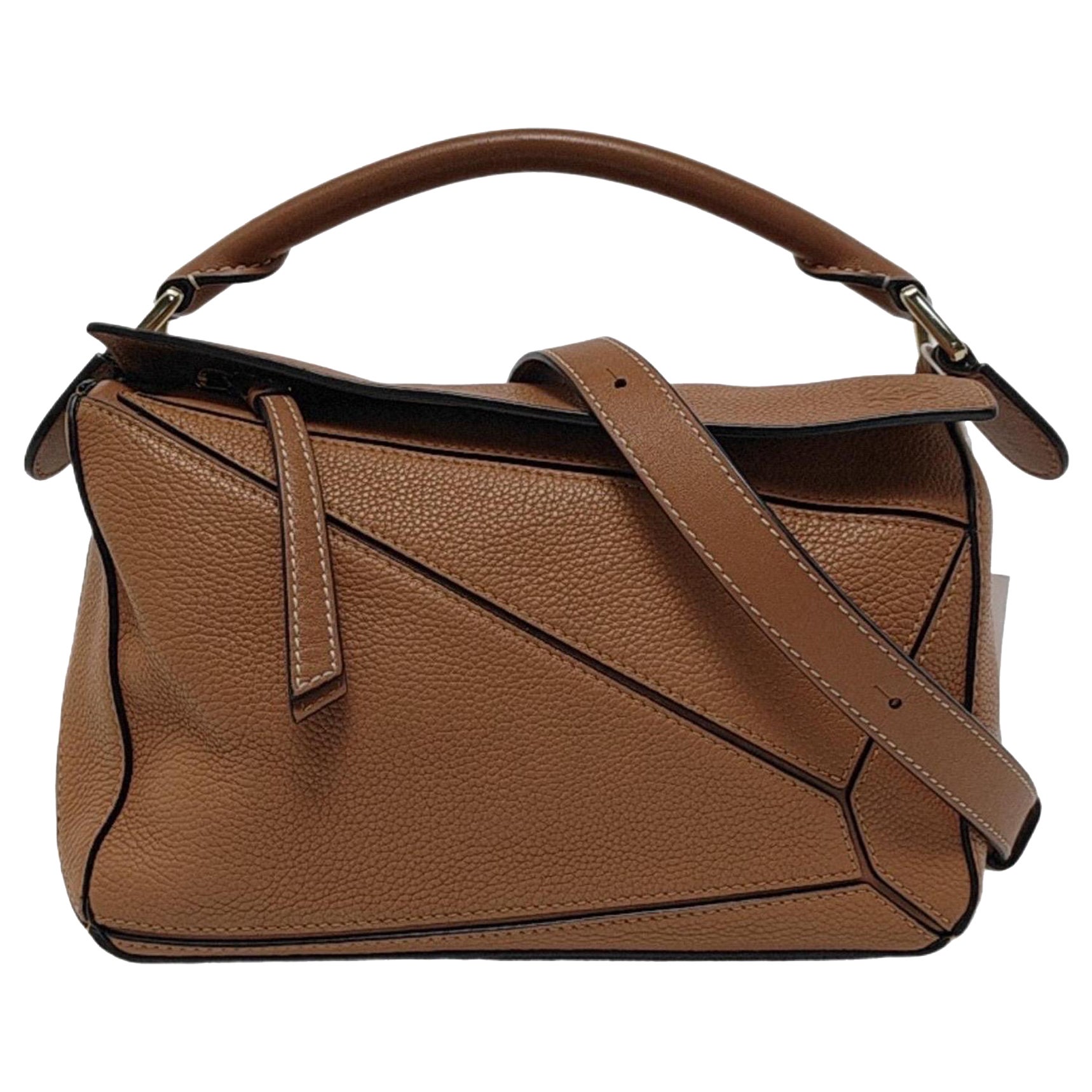 Loewe Puzzle Small Tan Brown Calfskin leather bag For Sale