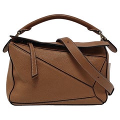 Used Loewe Puzzle Small Tan Brown Calfskin leather bag