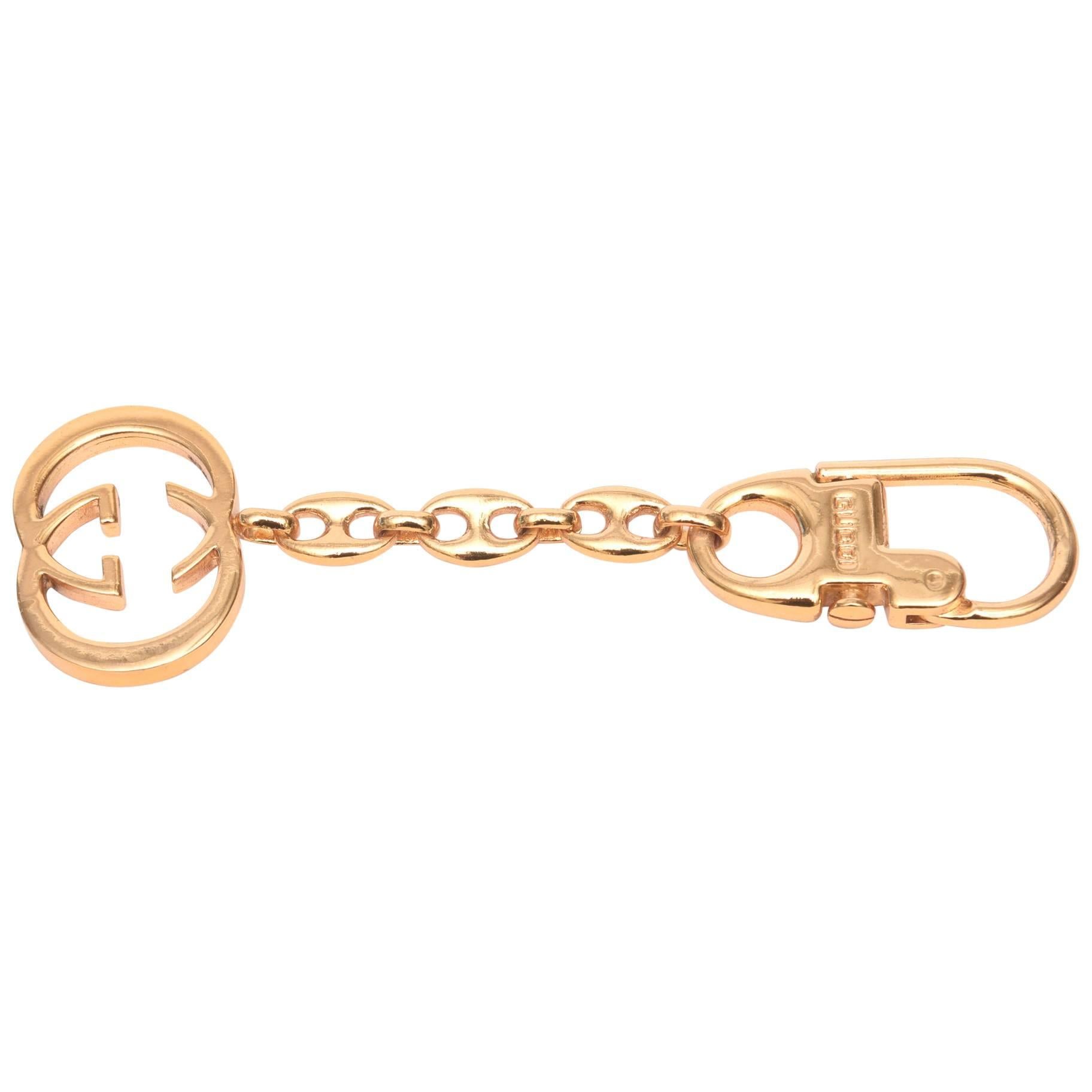 Vintage Gucci Gold Plated Keychain