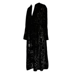 Schwarzes Abendkleid aus gefüttertem Samt im Art Deco-Stil von Sonia Delaunay, Levine & Smith