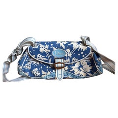 Dior Vintage Surf Chick Shoulder Bag Blue and White Chinese Porcelain Print