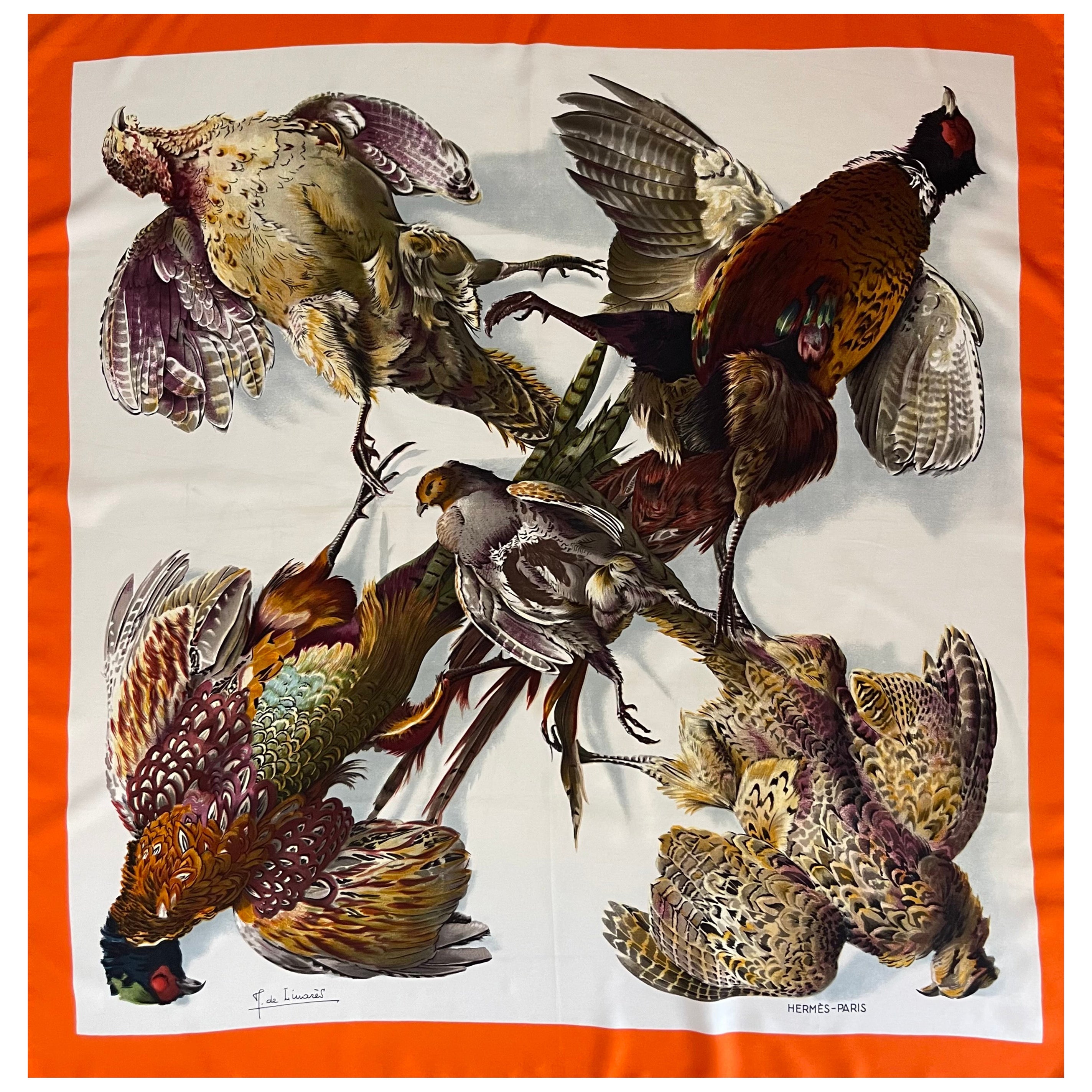 Hermès Silk Scarf "Belle Chasse" 1963 For Sale