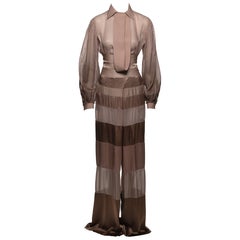 Gianfranco Ferré - Camicetta in voile e pantaloni a zampa larga in seta, SS 2008