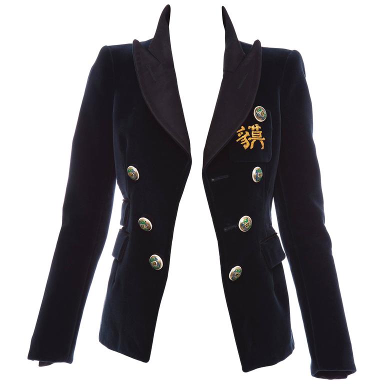 Nicolas Ghesquière For Balenciaga Navy Velvet Blazer, Autumn-Winter 2007 at  1stDibs | balenciaga velvet jacket