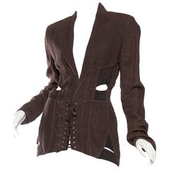 1990s Jean Paul Gaultier Linen Corset Blazer 12