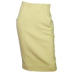 Chanel Chartreuse Boucle Skirt w/ Pockets 1
