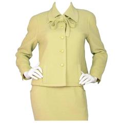 Chanel Chartreuse Boucle Button-Up Jacket w/ Neck Tie 3