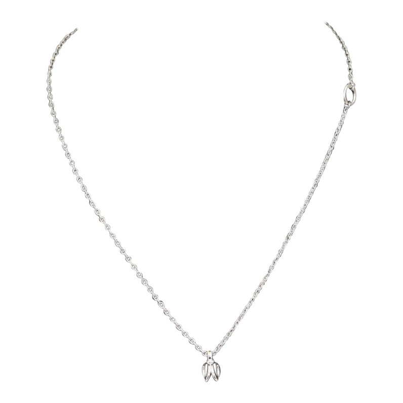Hermès thin silver necklace