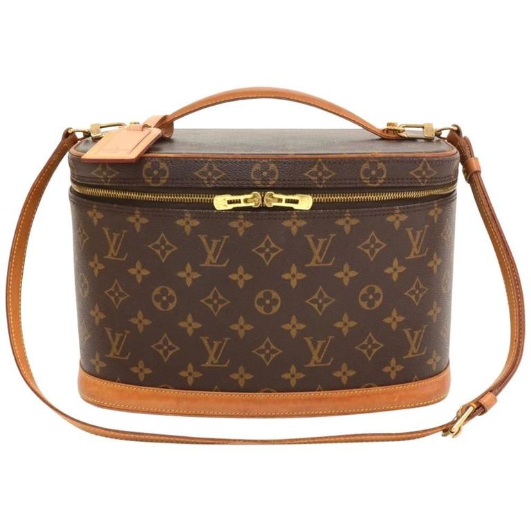 Louis Vuitton Nice Monogram Canvas Cosmetic Travel Case + Strap at 1stDibs