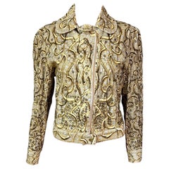 Roberto Cavalli S/S 2000 Runway Campaign Embellished Gold Jacket Coat