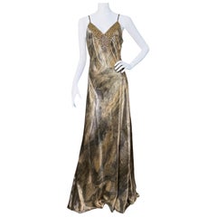 Ralph Lauren Purple Label Herbst 2017 Bronze Seidenkleid mit Jewell Ausschnitt - NWT
