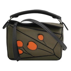 Loewe Puzzle Mini Olive Green Herbarium Sac à bandoulière en cuir de veau