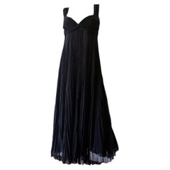 VALENTINO Vintage 2000s Pleated Silk Chiffon Evening Dress w/ Twist Front Bodice