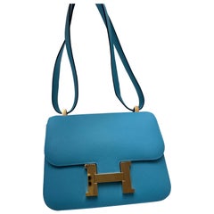 Hermes Blue Celeste Constance Bag