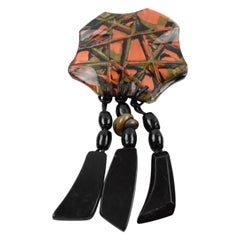 Anne and Frank Vigneri Massive Colorful Resin Brooch