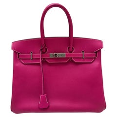Hermès - Sac rose Tyrien Birkin 35