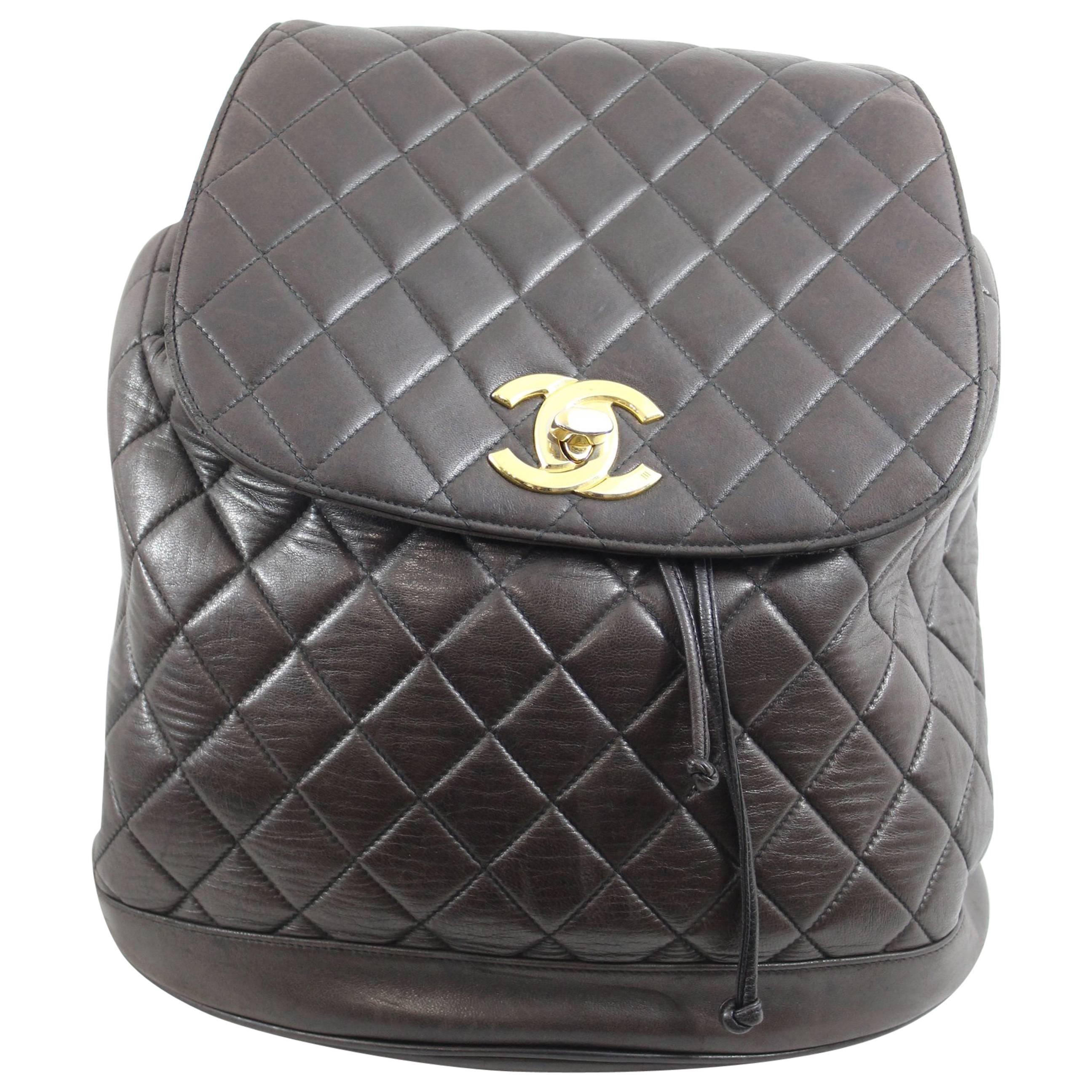 Chanel Vintage Brown leather Backpack