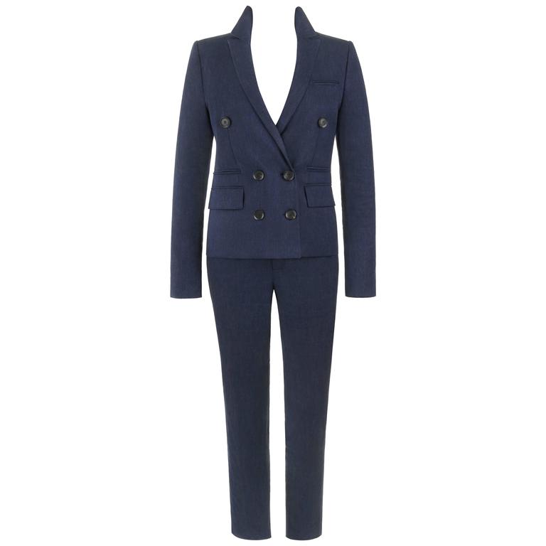 gucci pre fall 2014 2 pc blue linen blend gucci pre fall 2014 2 pc blue linen blend